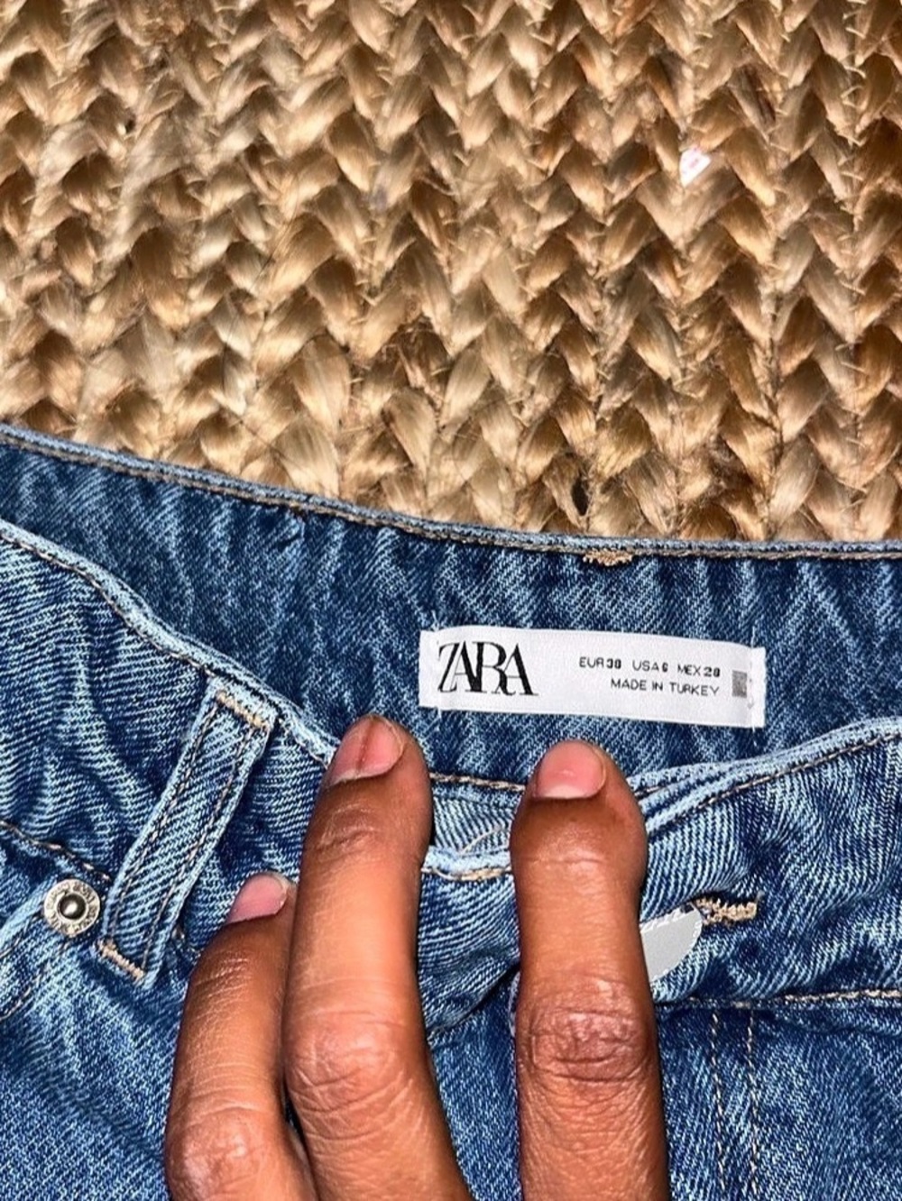 Zara Wide Leg Jeans in Blue EU 38 Like New